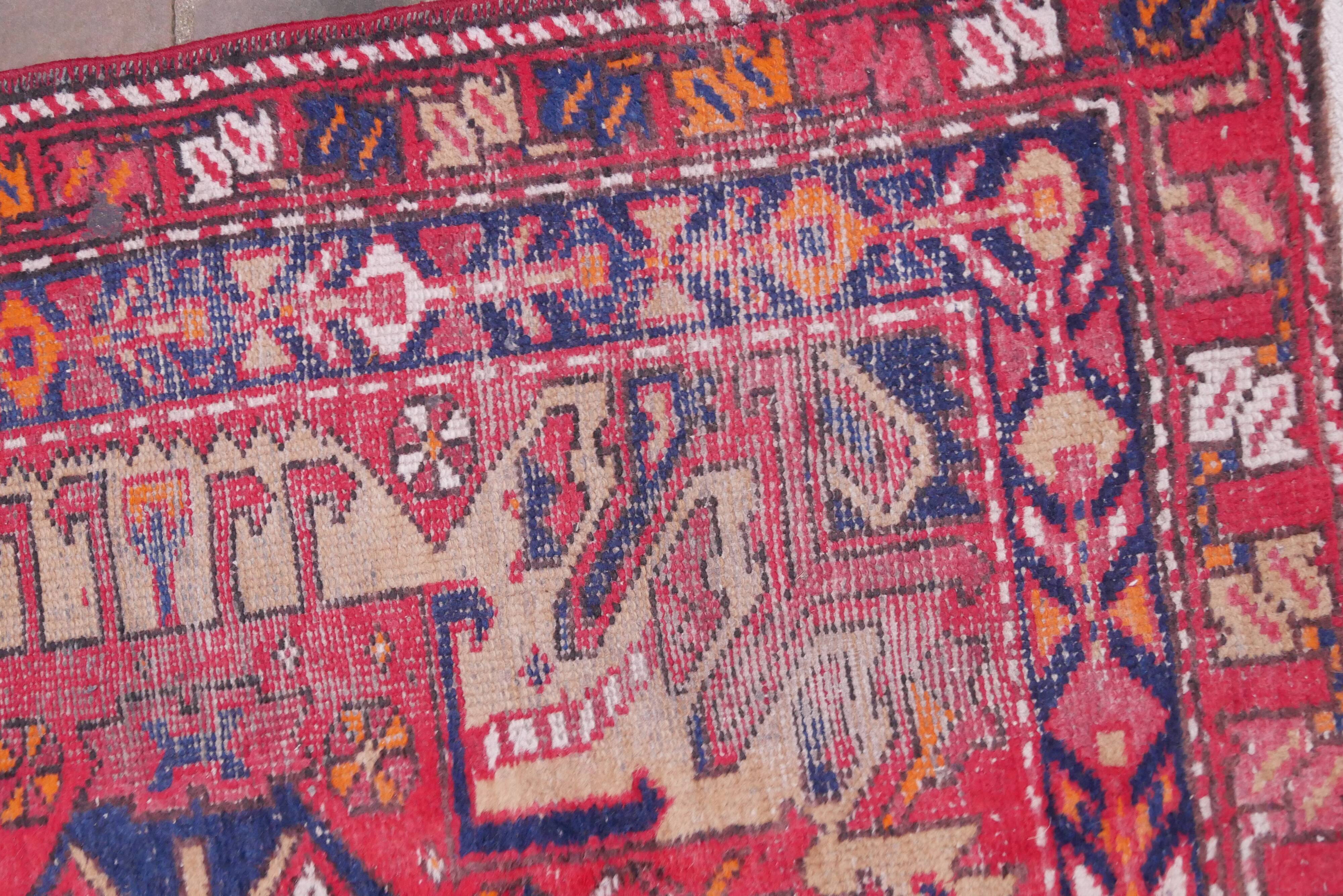 Handmade Oriental carpet of Persian corridor Hamadan