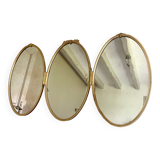Oval triptych mirror