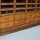 Large vintage German oak haberdashery shop cabinet, 1940s
