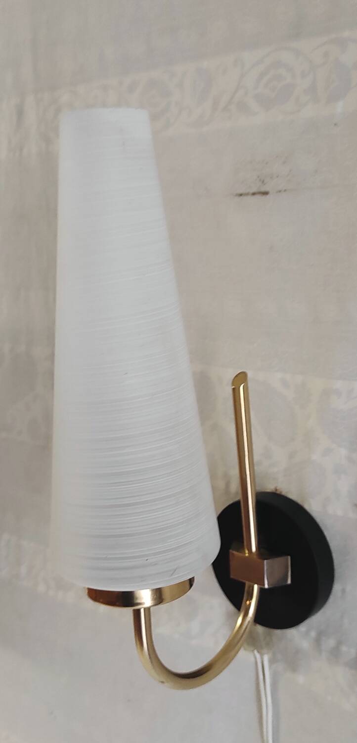 Brass and glass wall lights - 50s/60s