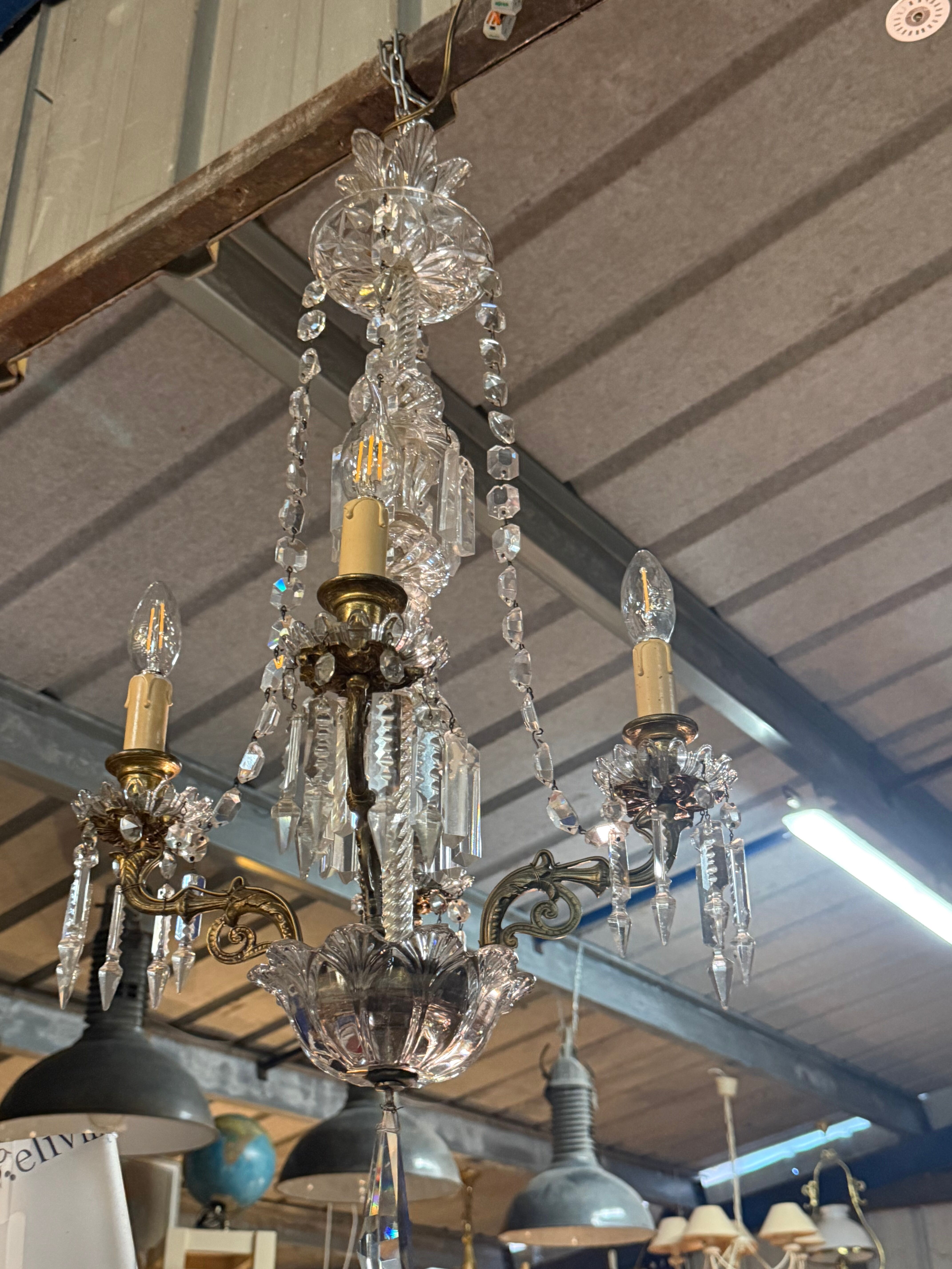 Lustre 4 feux en crsital Baccarat