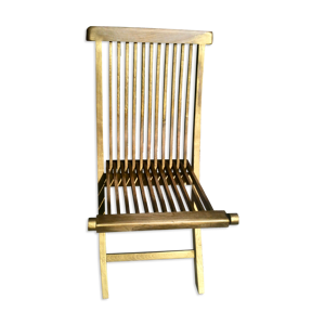 chaise pliante en bois patine or