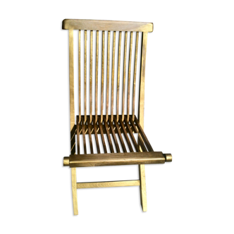 Gold patina wooden folding chair