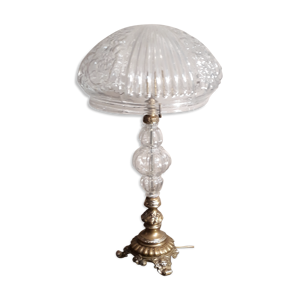 Lampe pied bronze et