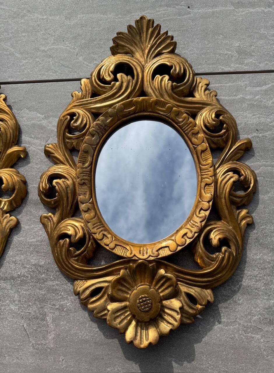Pair of Italian Baroque mirrors, late 19th, early 20th century