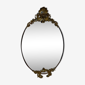 Oval bronze mirror