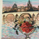 Lithograph signed by Michel Henry - The Institute and Notre Dame de Paris