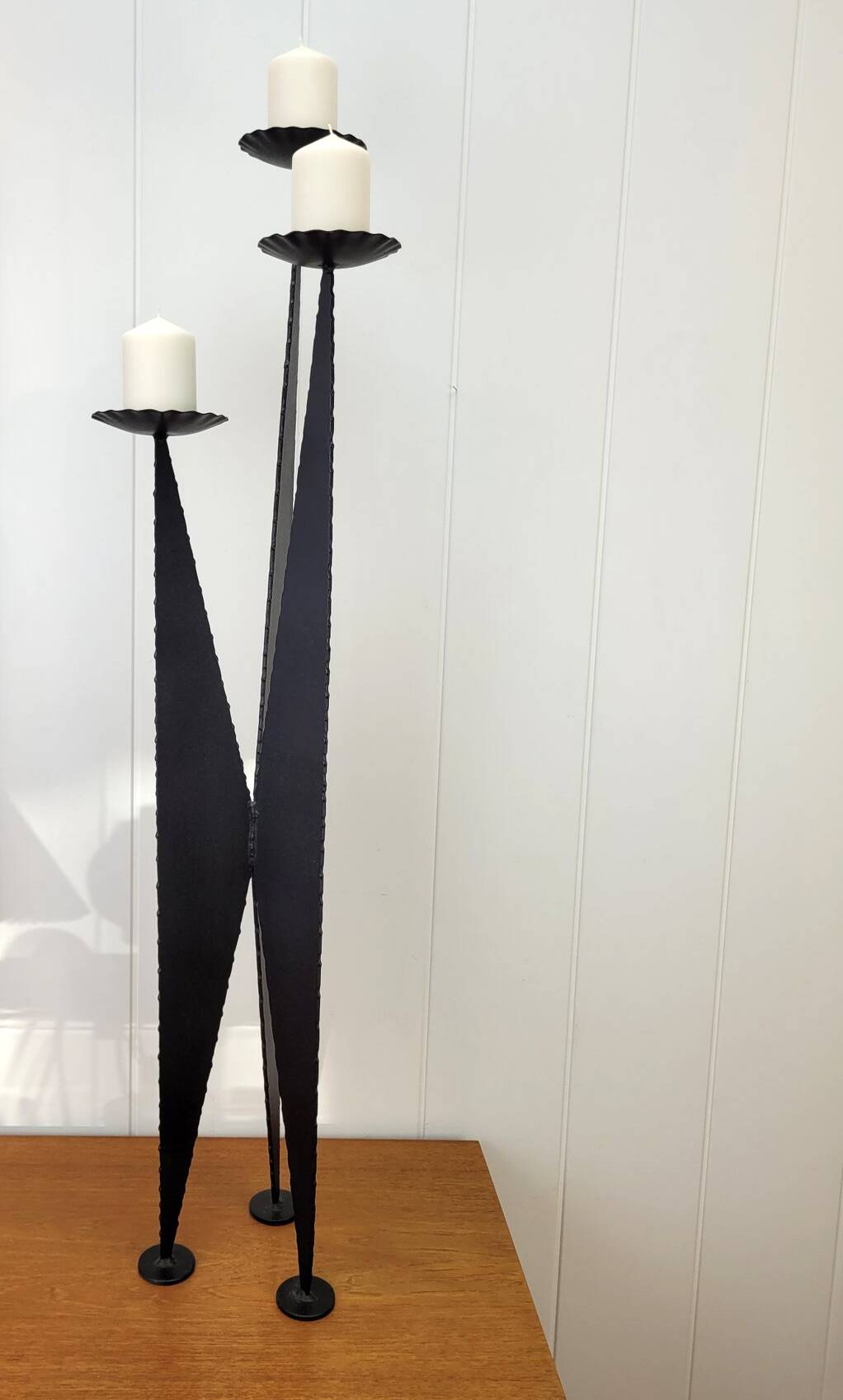 Large Vintage Brutalist Chandelier • Wrought Iron • XXL • 1950