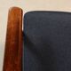 Vintage armchair natural wool blue marin modern design by H.Lis