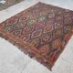 Vintage Turkish kilim, handwoven, 186x227 cm.