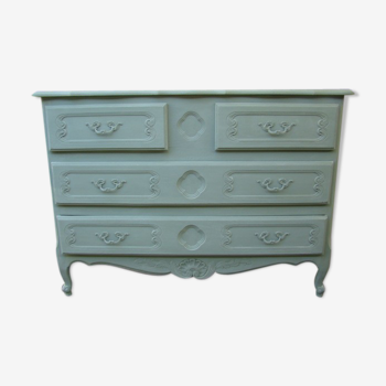 Old louis xv style painted chest of drawers