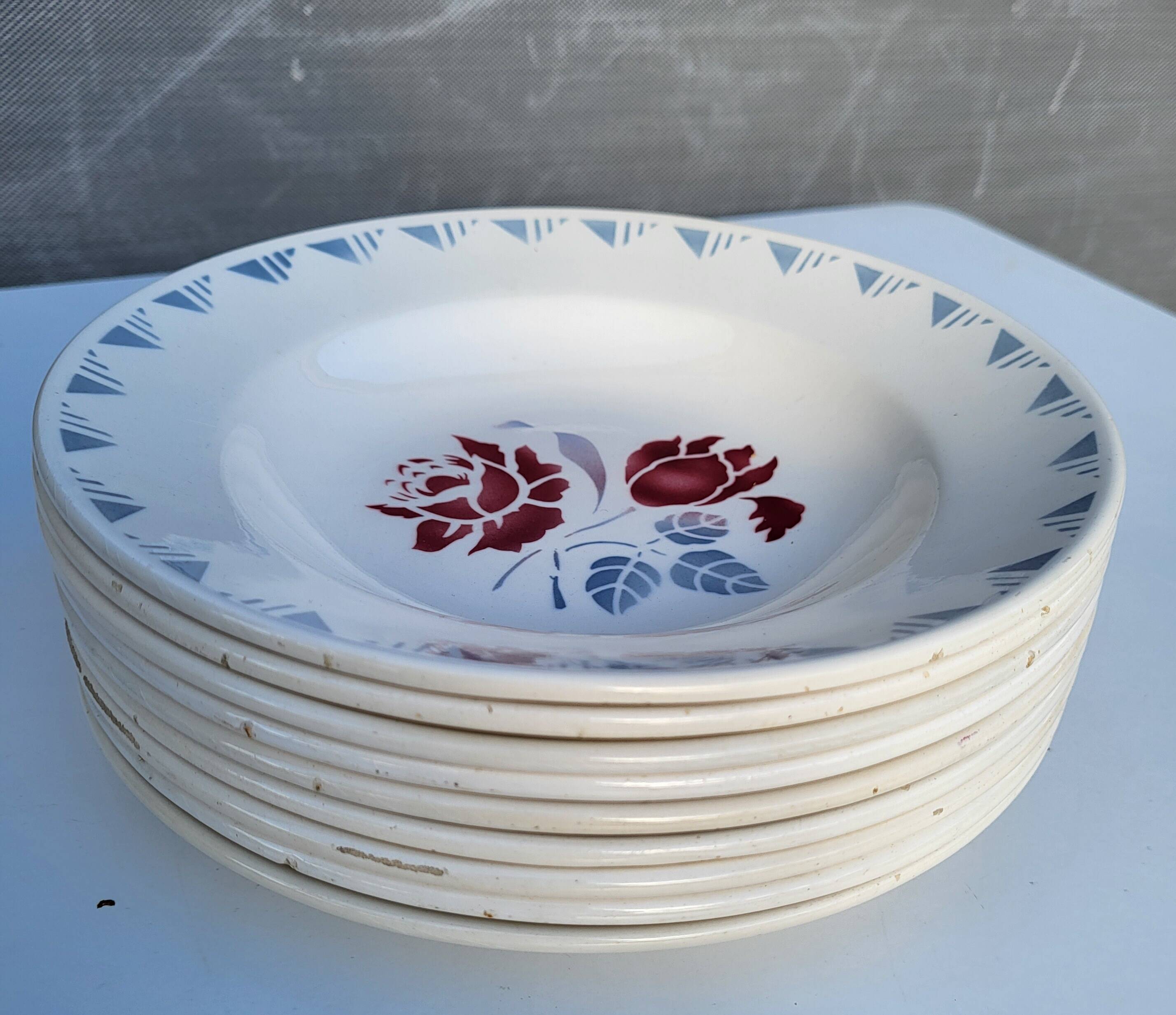 Lot 9 deep plates ▪︎ Art Deco ▪︎ Jane ▪︎ Niderviller
