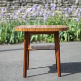 Table vintage, table bois, table basse formica, table 2 étages