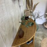 Vintage rattan console