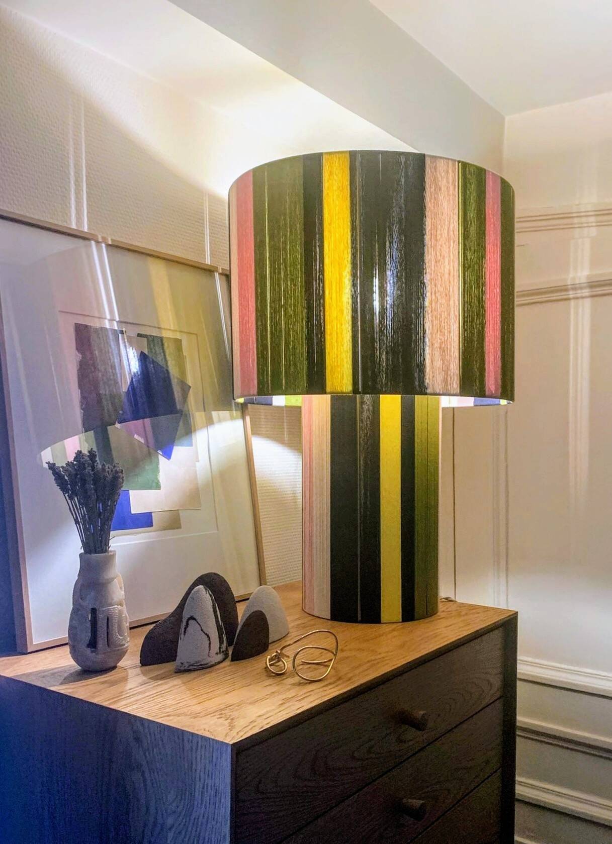 Large table lamp L'Elégante marine olive