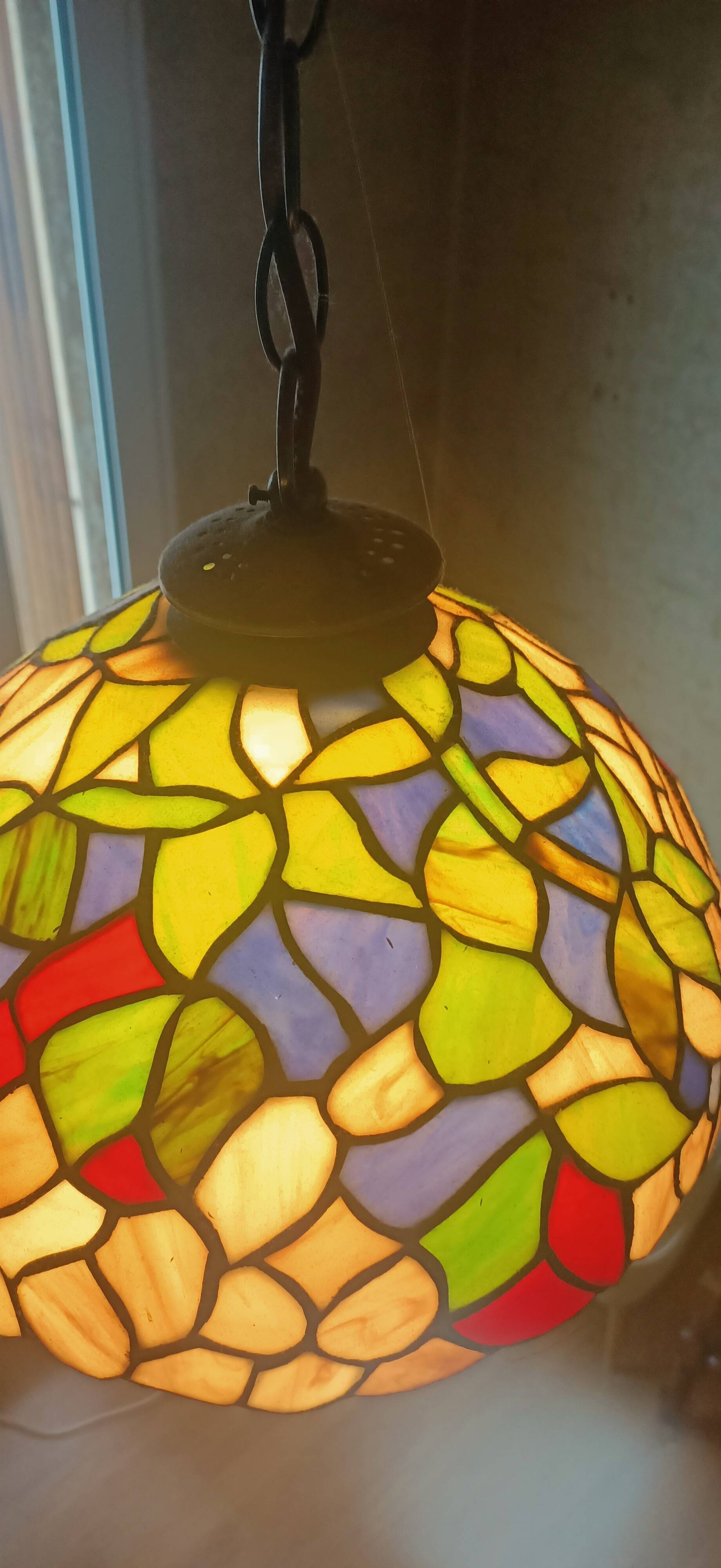 Tiffany-style pendant light – Ø 30 cm – genuine glass – heavy