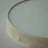 Mid-century modern wall sconce and ceiling light in linen and lace, Sweden, 1950s.