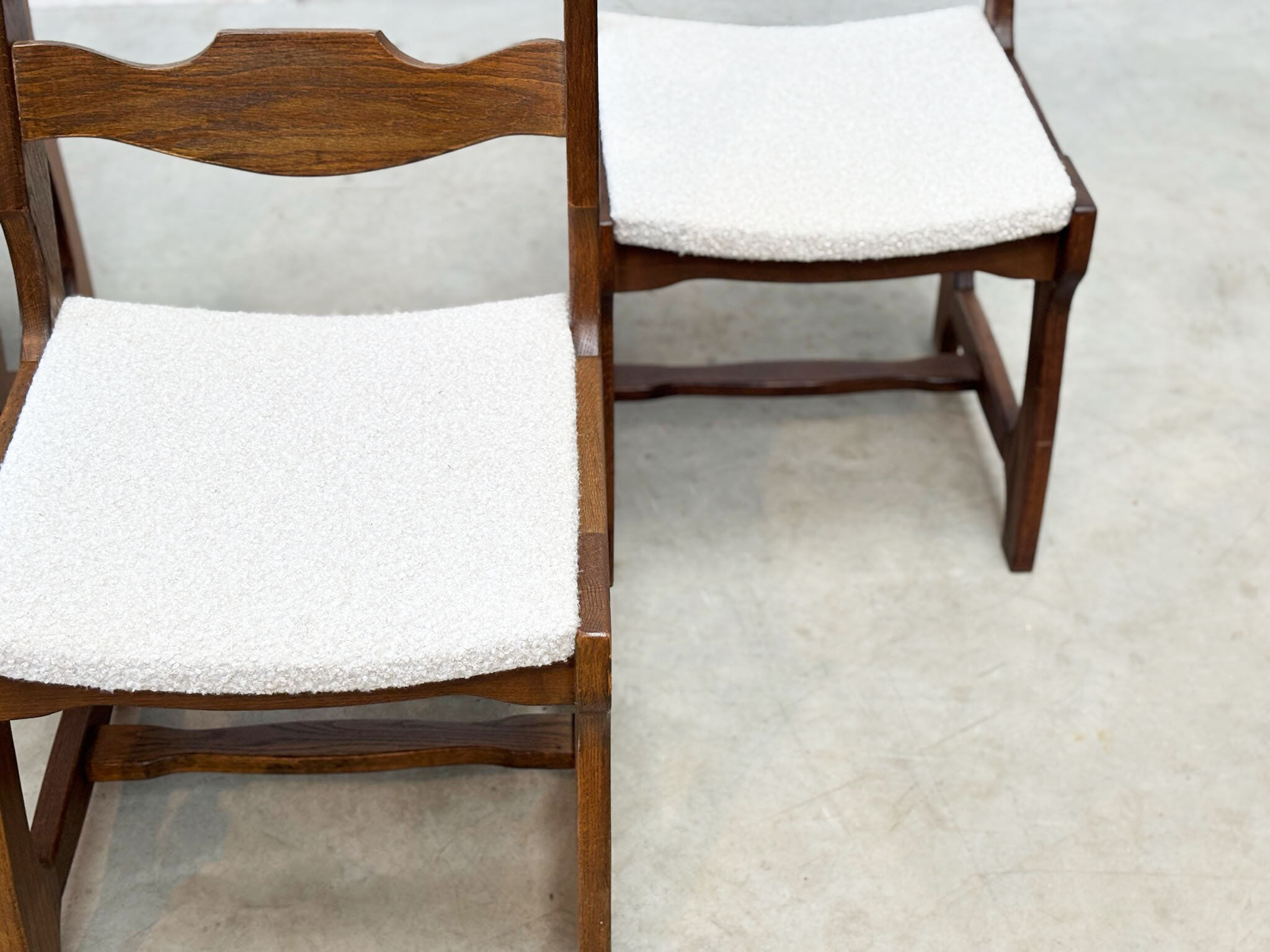 Set of six brutalist razorback dining chairs