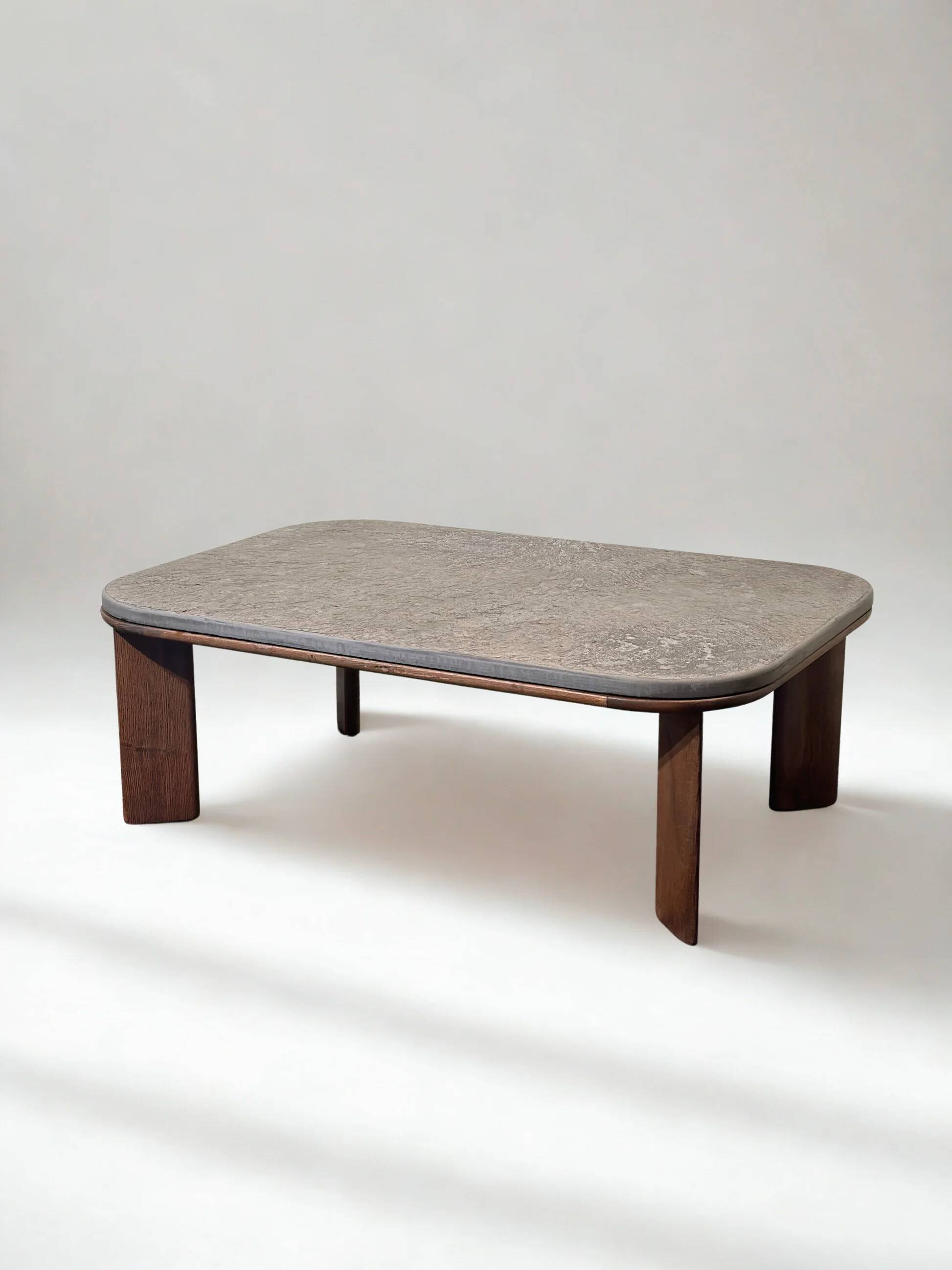 Brutalist slate coffee table