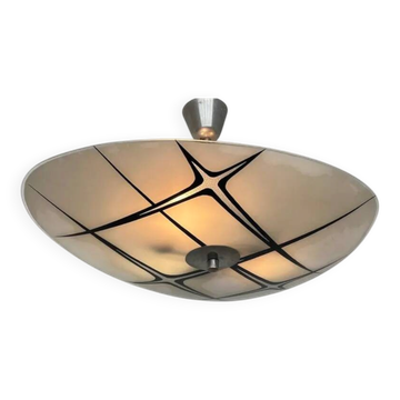 Mid-century design glass pendant by Napako, Czechoslovakia, 1970s.