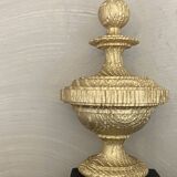 Large mirror in black and gold oak