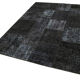 Hand-knotted turkish vintage 170 cm x 243 cm black patchwork rug
