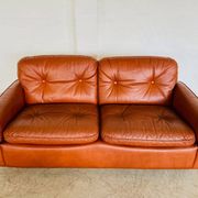 Vintage Danish mid-century cognac leather 2-seater sofa by Sigurd Resell