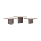 Ensemble de 3 tables basses carrées en marbre fossile, design des années 1970