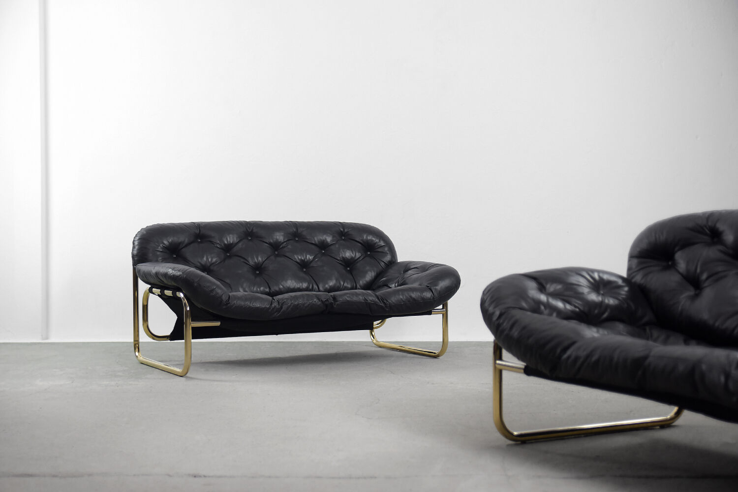 Canapé scandinave en cuir par John-Bertil Häggström pour Swed-Form, 1970