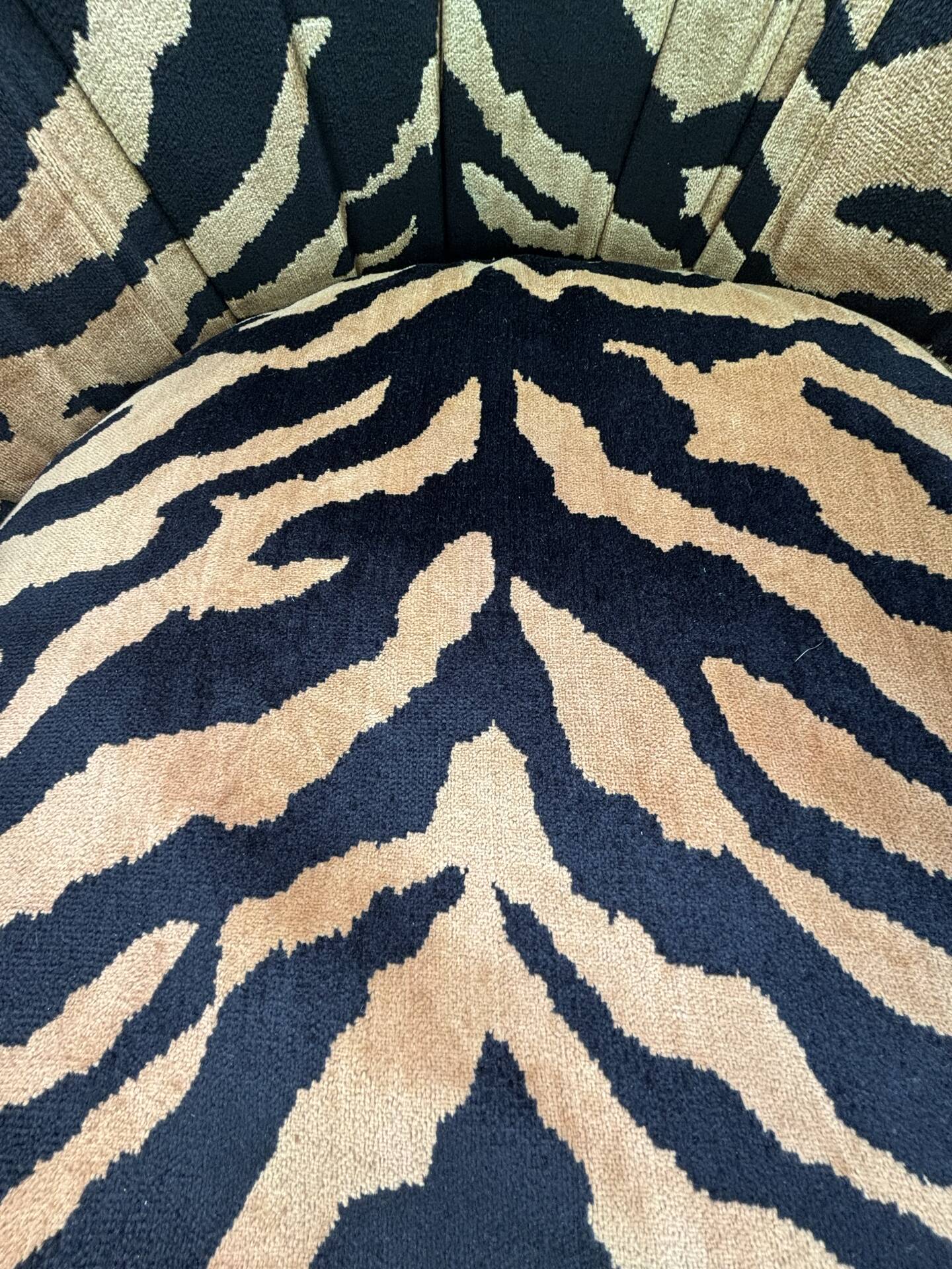 Pair of leopard velvet Schwartz armchairs