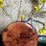 Solid wood vase vintage elm magnifying glass