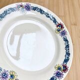 Assiette sur pied / Longchamp / terre de fer polychrome