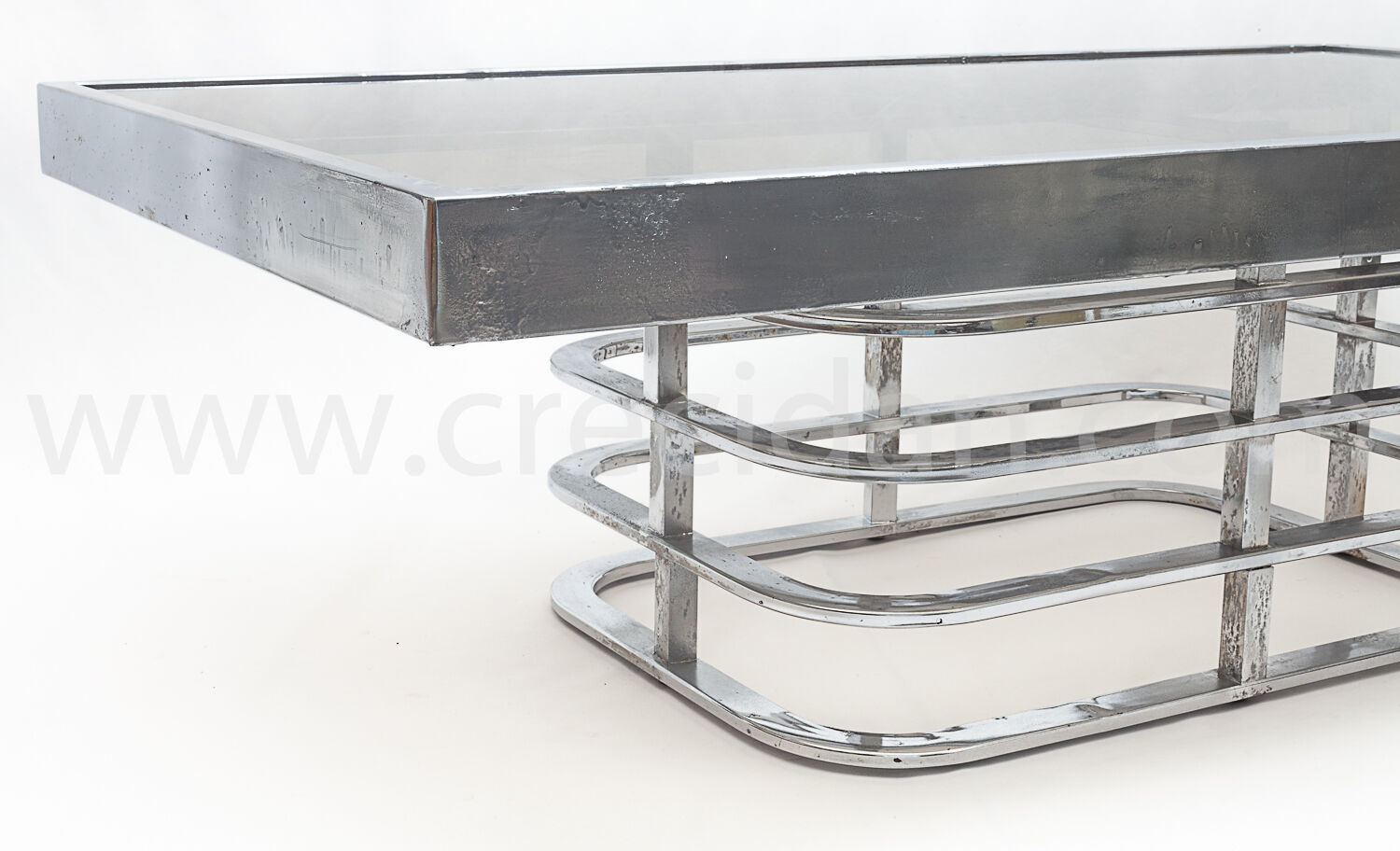 Chrome-designed coffee table