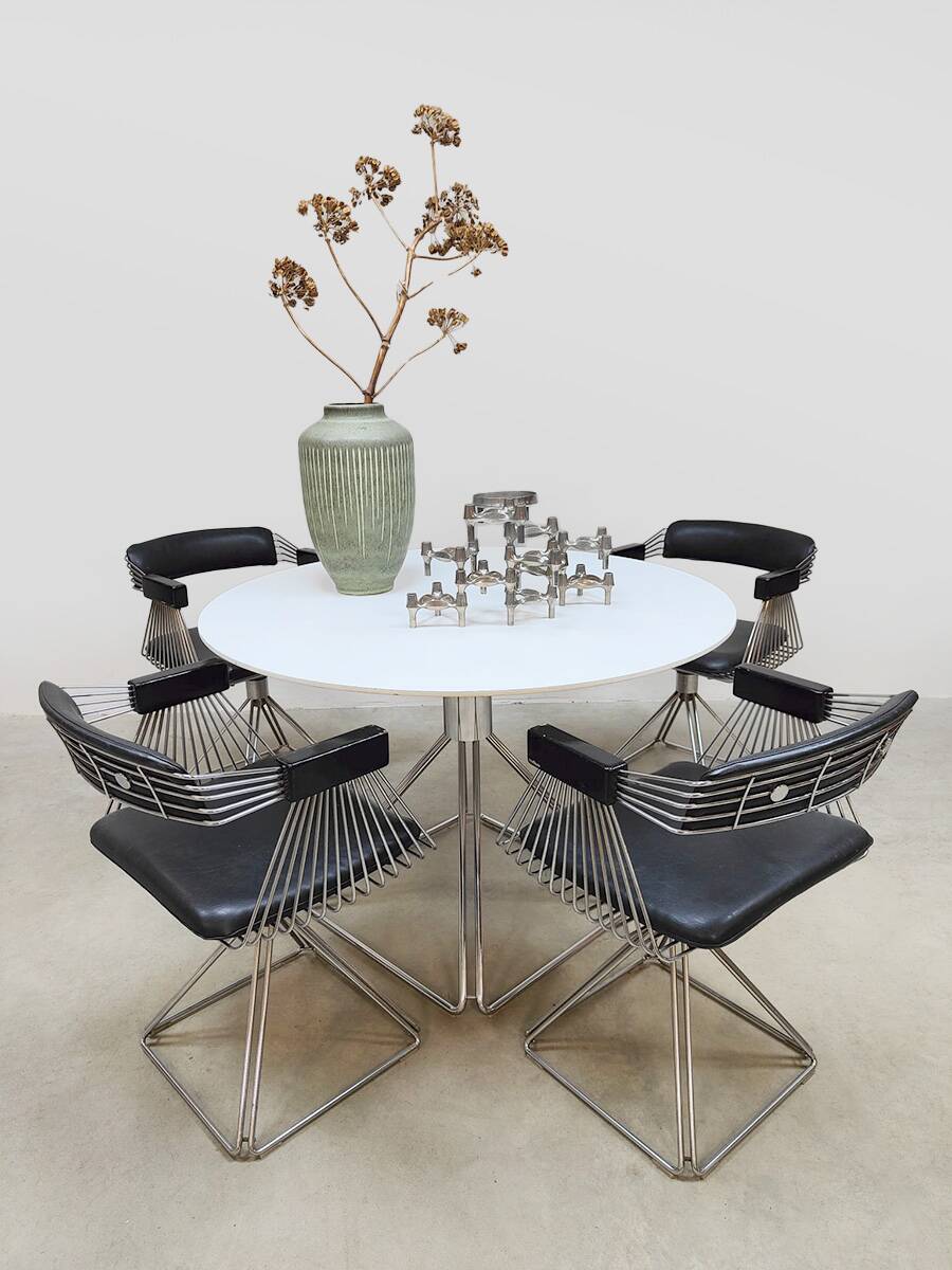 Vintage design Delta dining set table & chairs Rudi Verelst Novalux