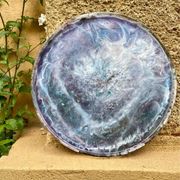 Grand plat à paillettes vintage résine
