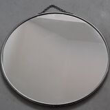 Round barber mirror with chain 29cm