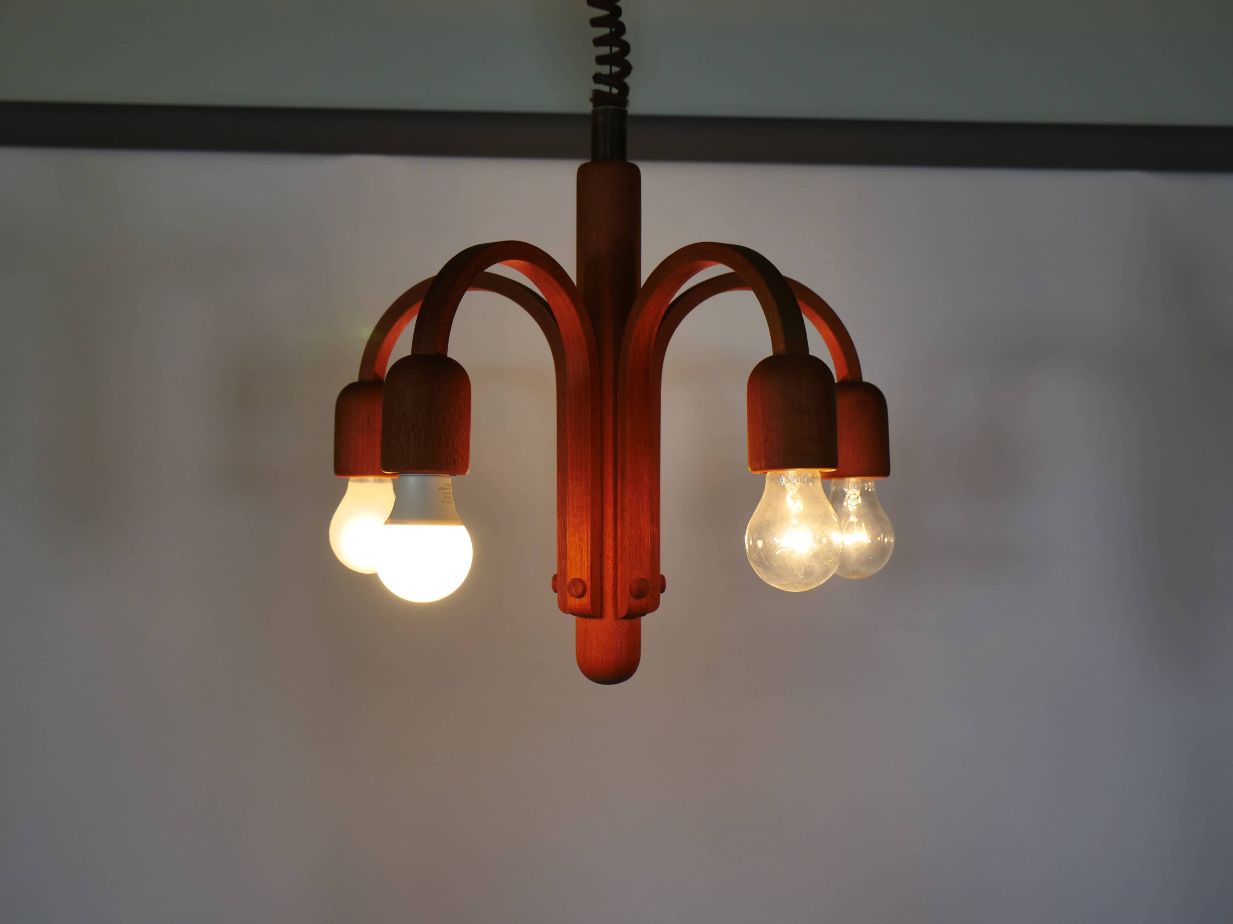 Teak pendant lamp by Domus, 1970s
