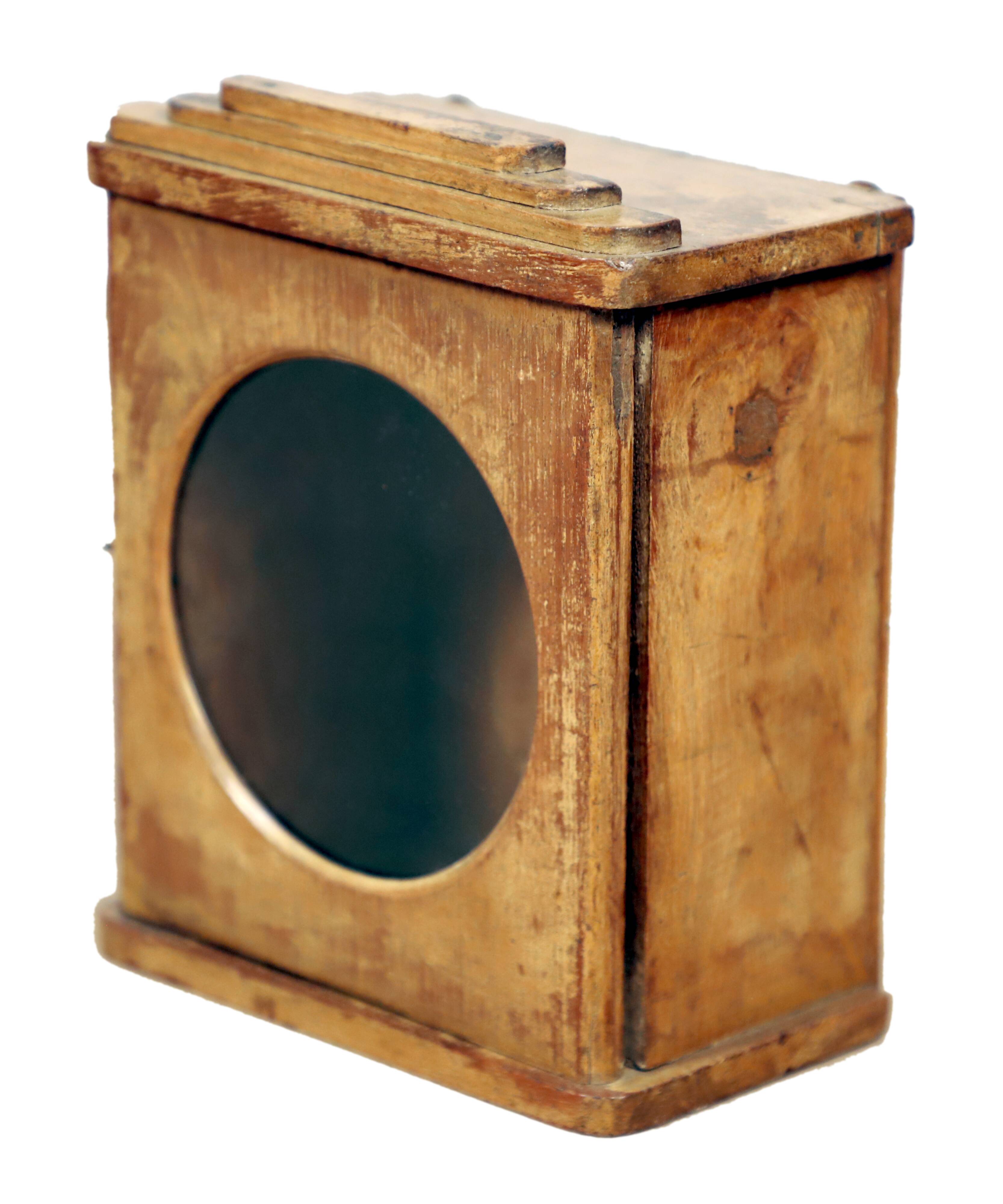 Wall display case - old burmese teak clock box