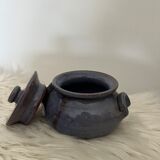 Blue stoneware pot