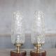 Pair of vintage lamps, bedside lamps, oblong glass globe lamps