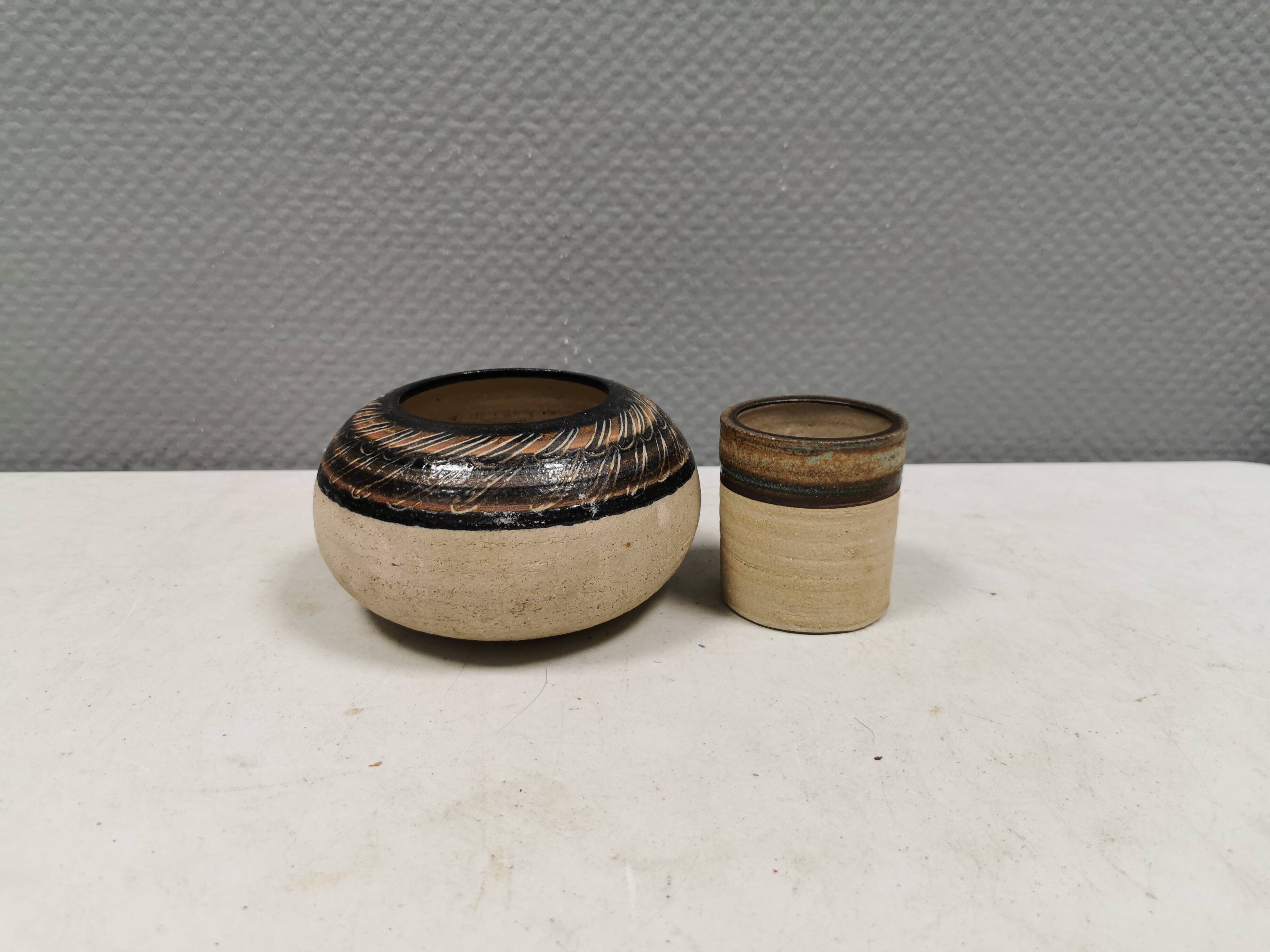 Two ceramic vases by Else Bøgeskov, Denmark, 1970s.