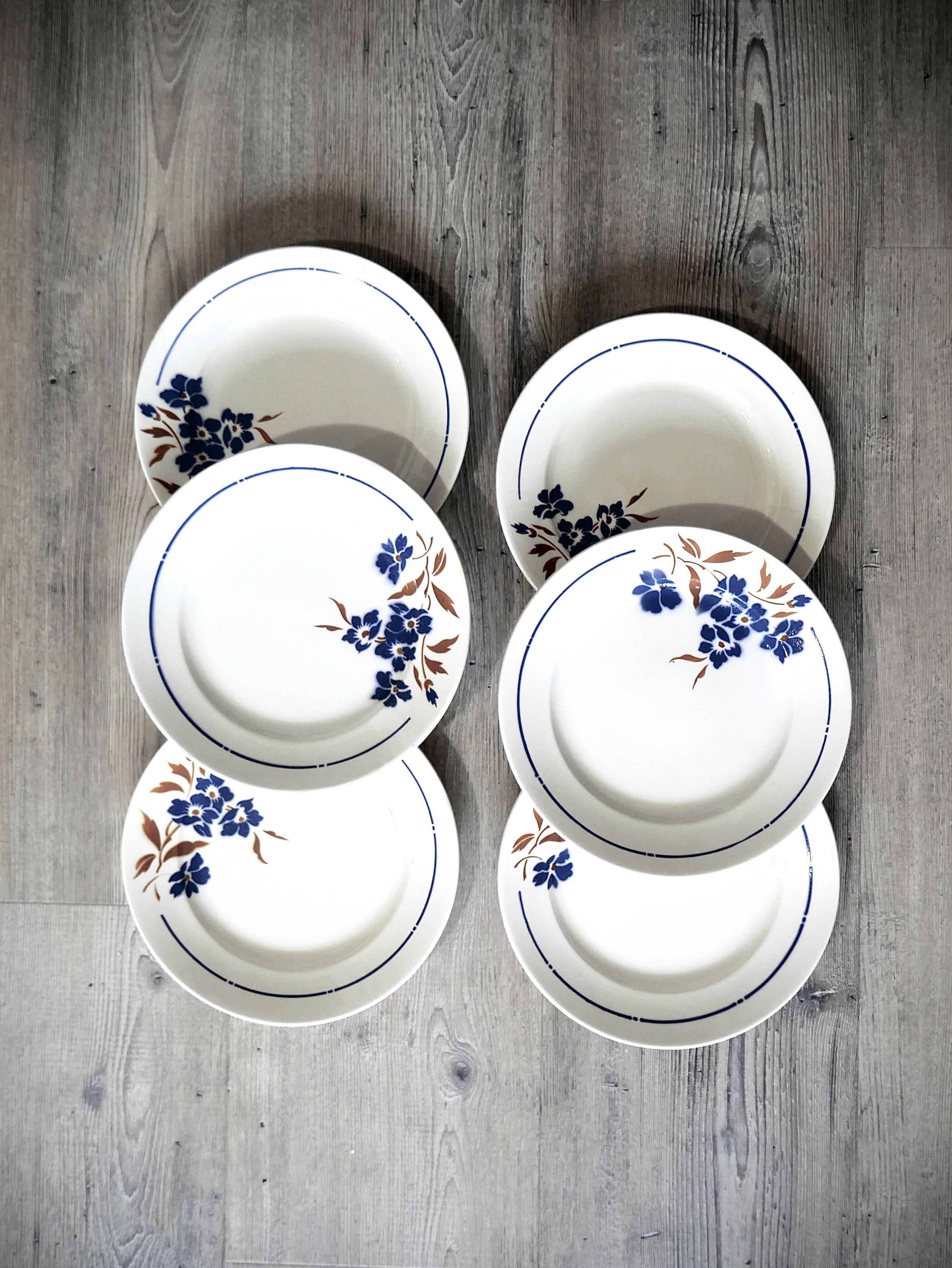 Lot 6 assiettes plates Badonviller