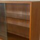 1950s display cabinet, walnut veneer, glass sliding doors
