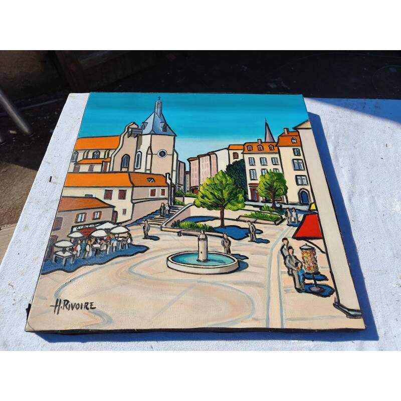 Oil on canvas by H. Rivoire "Bergerac"