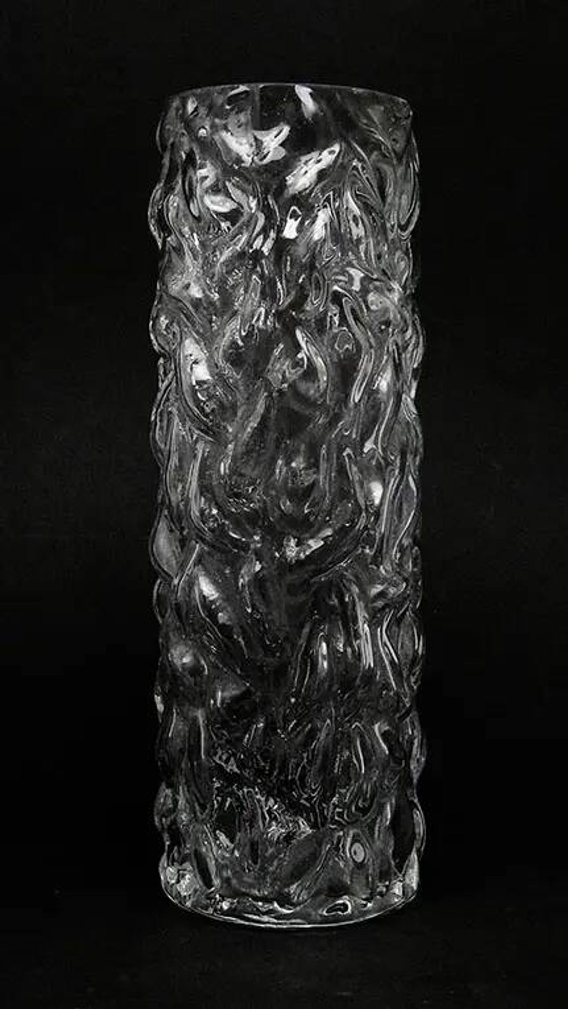 Pieniek vase, grey glass, Huta Hortensja, Poland, 1970s