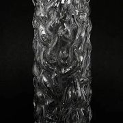 Pieniek vase, grey glass, Huta Hortensja, Poland, 1970s