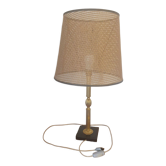 Lampe de table a poser ou pour chevet vintage années 60-70 base marbre noir (un morceau recollé) pied