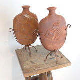 Pair of vase with decoration of fish