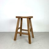 Rustic wooden vintage bar tabouret