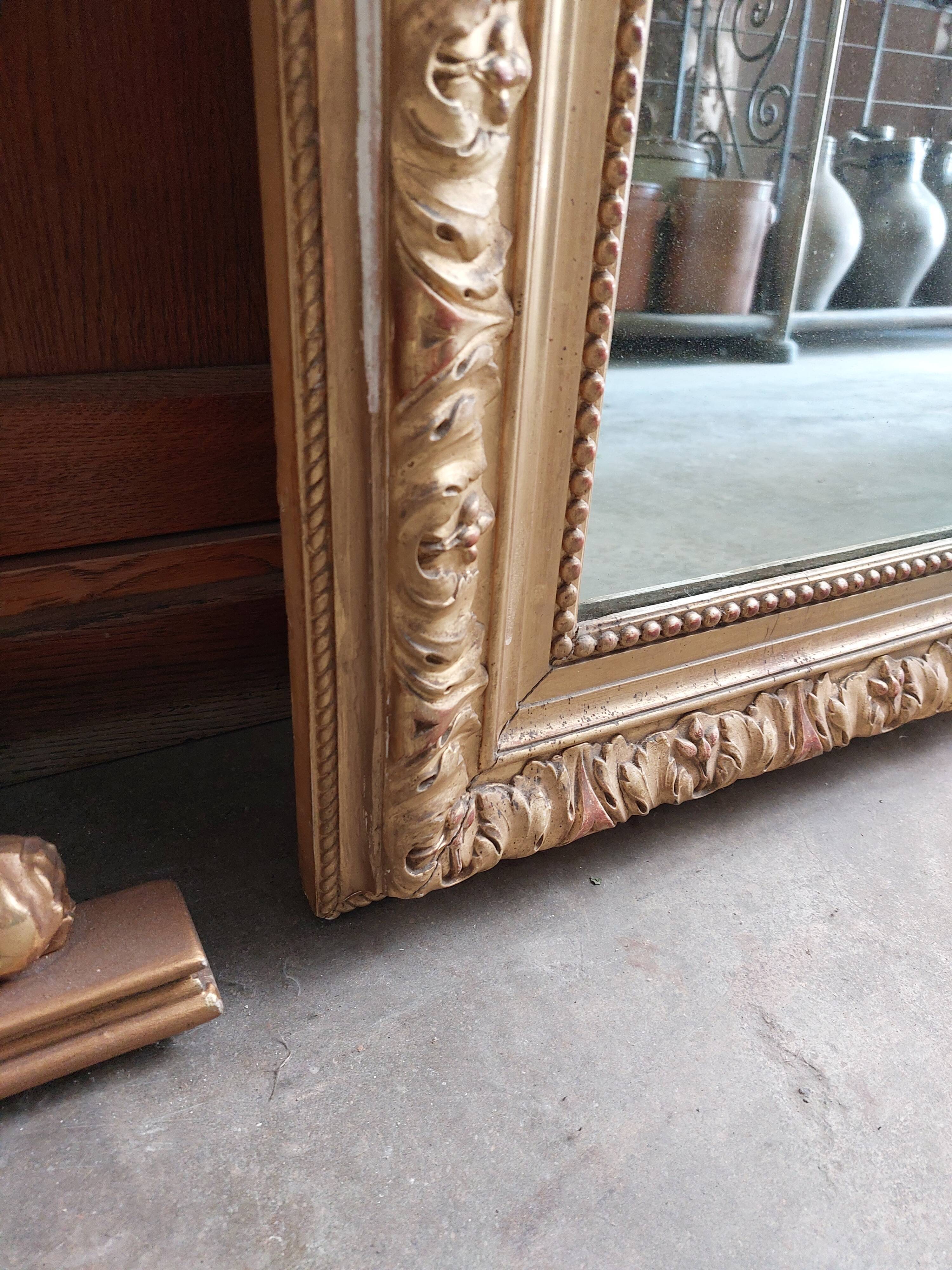 Louis XV mirror in gilded wood 19th century -1m63